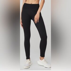 Alo high waist full length black ribbed legging size medium